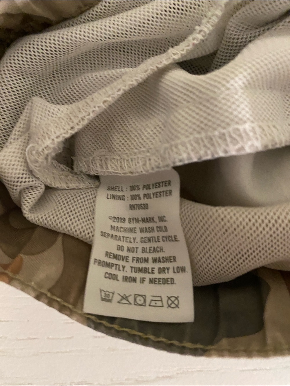 Crazy 8 Camo Swim Trunks in Olive, Brown & Tan - Picture 6 of 8